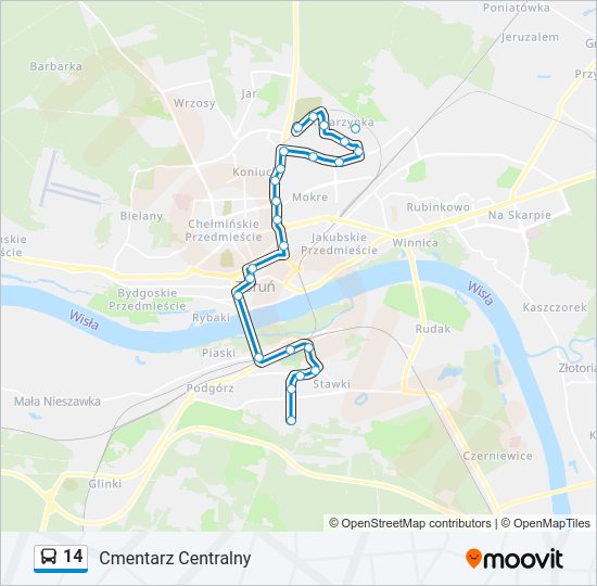 14 bus Line Map