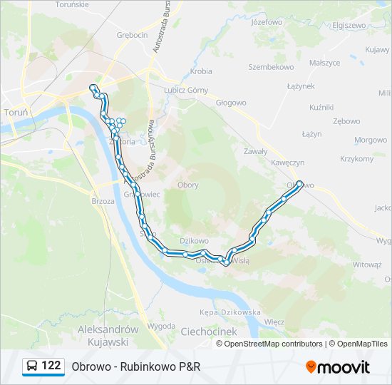 122 bus Line Map