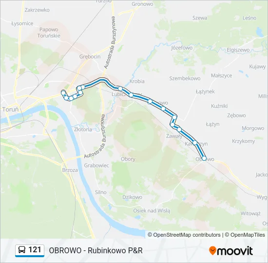 121 Bus Line Map