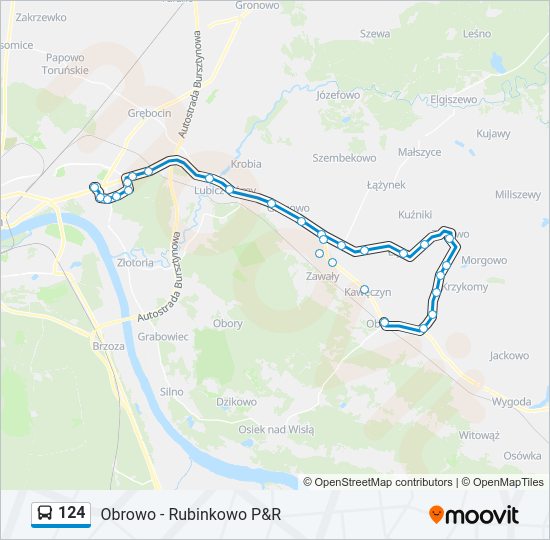 124 bus Line Map