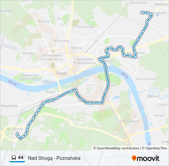 44 bus Line Map