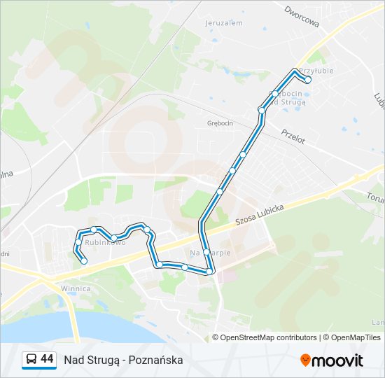 44 bus Line Map