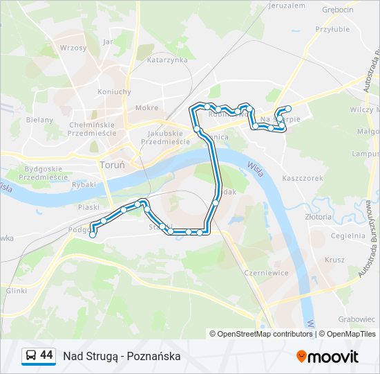 44 bus Line Map