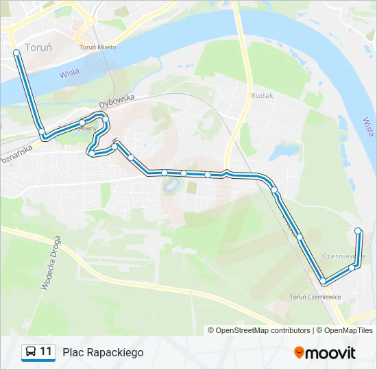 Автобус 11: карта маршрута
