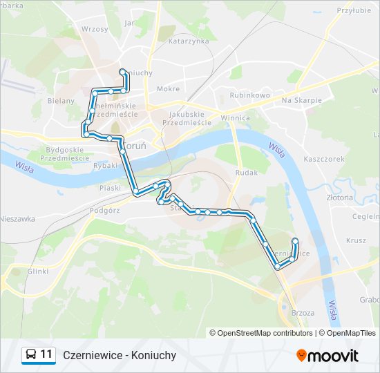 11 bus Line Map