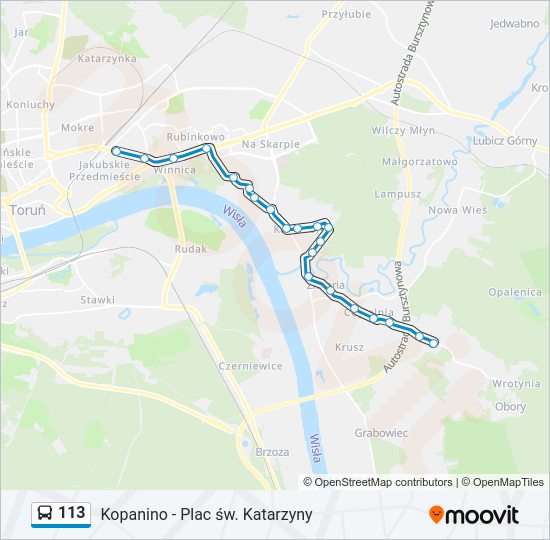 113 bus Line Map