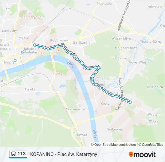 Автобус 113: карта маршрута
