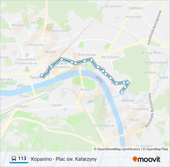 Автобус 113: карта маршрута