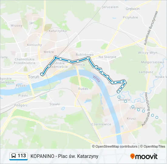 Автобус 113: карта маршрута