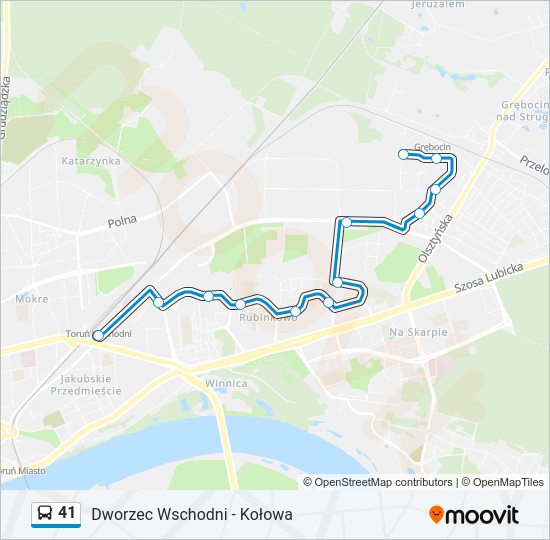 41 bus Line Map