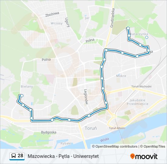 28 bus Line Map