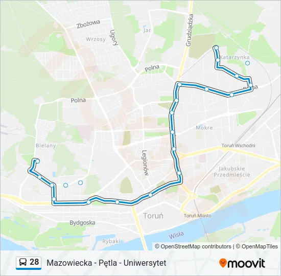 Автобус 28: карта маршрута