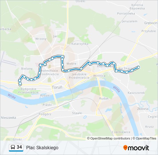 34 bus Line Map