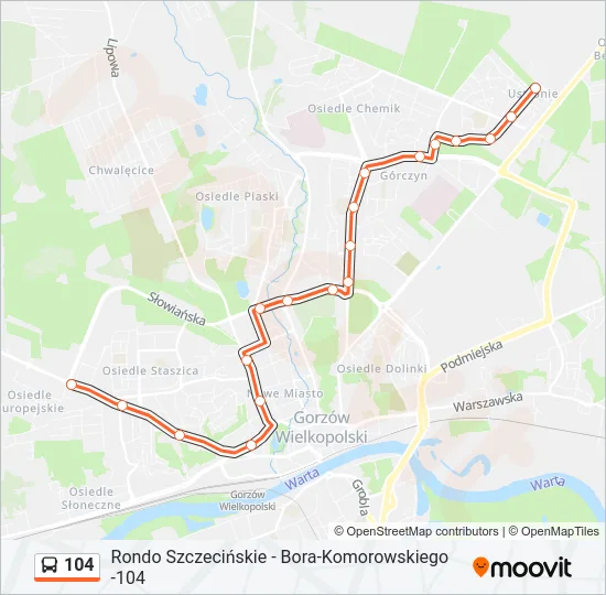 Автобус 104: карта маршрута