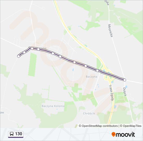 130 bus Line Map