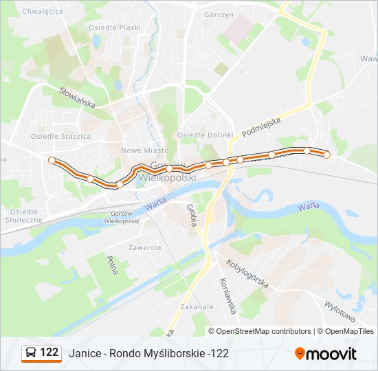 122 bus Line Map