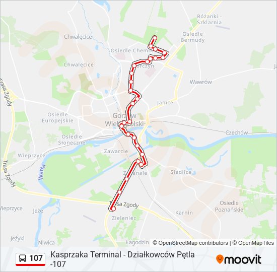 107 bus Line Map