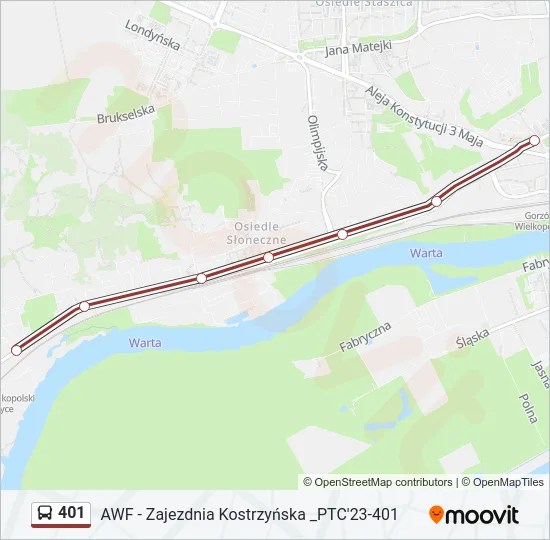 Автобус 401: карта маршрута