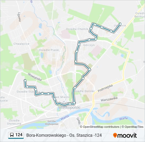 124 bus Line Map