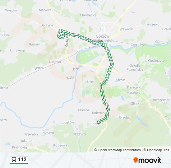 112 bus Line Map