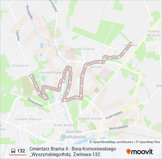 132 bus Line Map