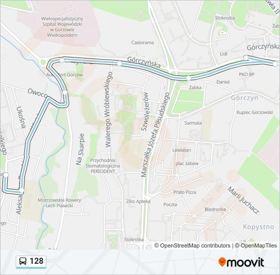 128 bus Line Map