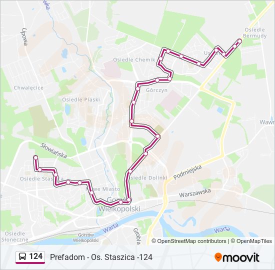 124 bus Line Map