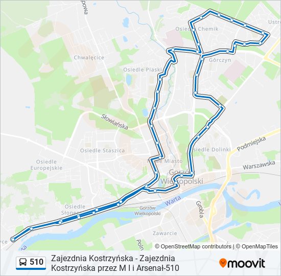 510 bus Line Map