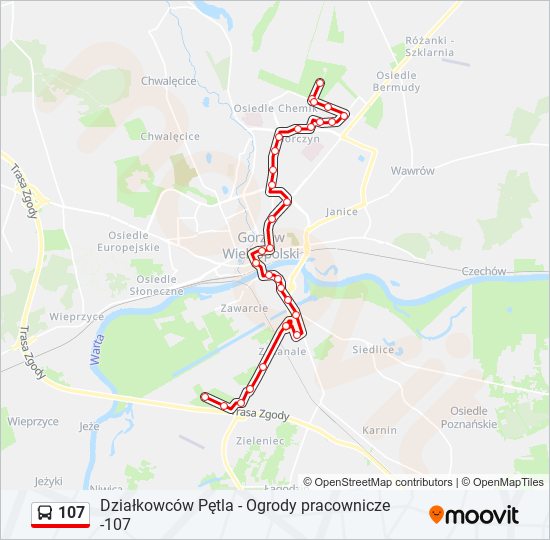 107 bus Line Map