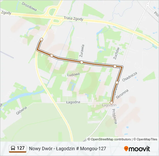 127 Bus Line Map