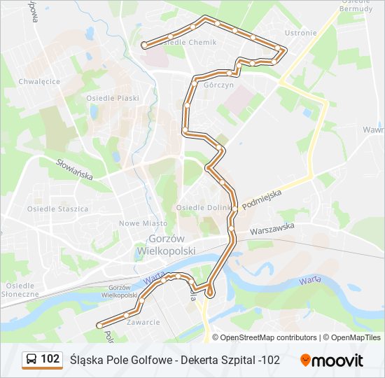 102 bus Line Map