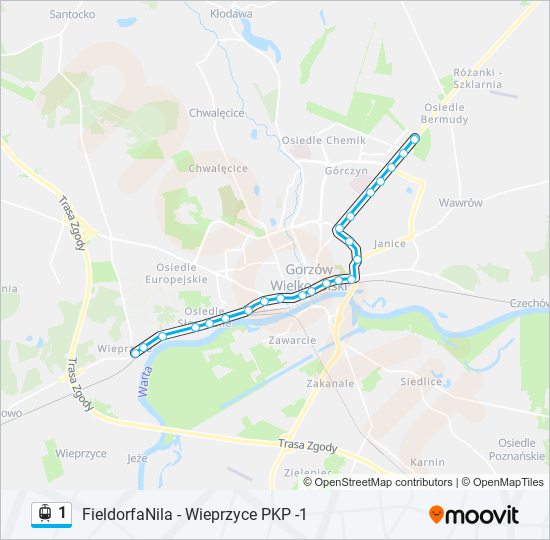 1 light rail Line Map