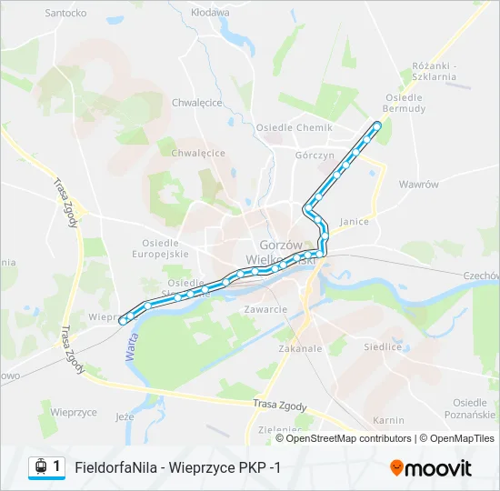 1 Light Rail Line Map