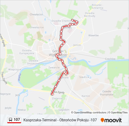 107 bus Line Map