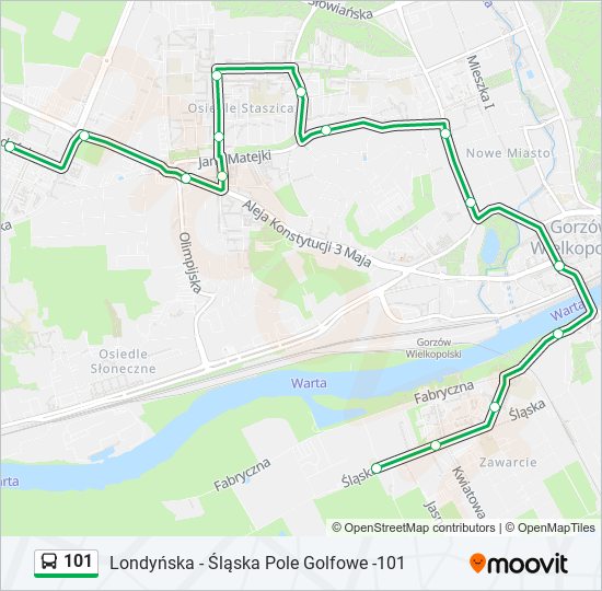 101 bus Line Map