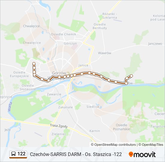 Автобус 122: карта маршрута