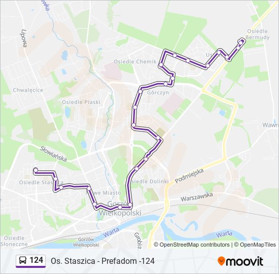 124 bus Line Map