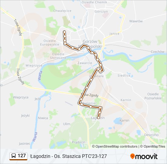 127 bus Line Map