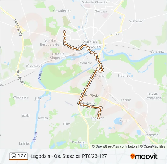 127 Bus Line Map