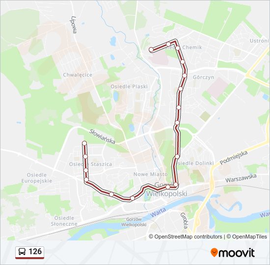 126 bus Line Map