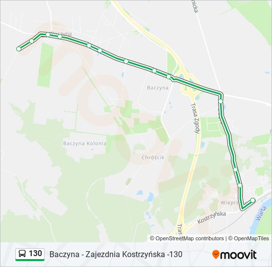 130 bus Line Map