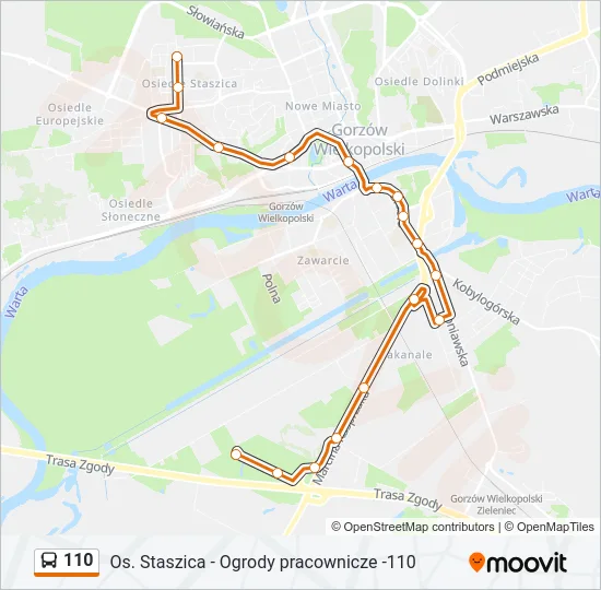 Автобус 110: карта маршрута