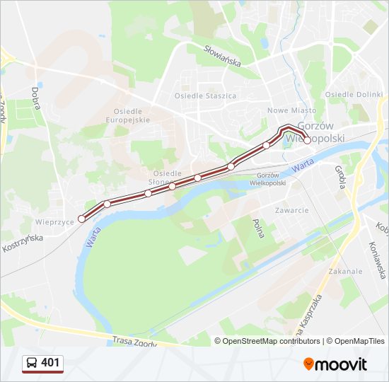 401 bus Line Map