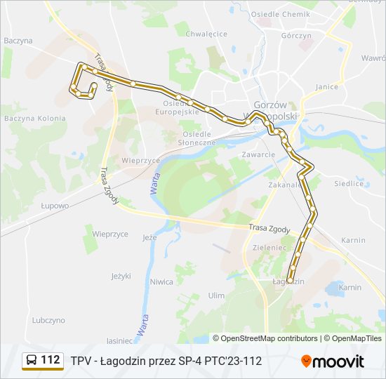 112 bus Line Map