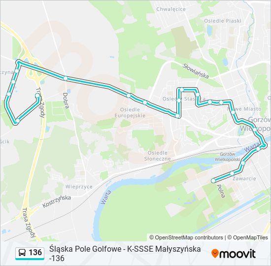 136 bus Line Map