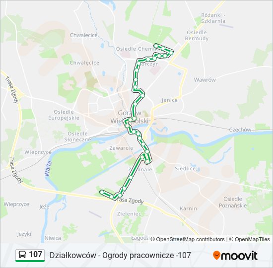 107 bus Line Map