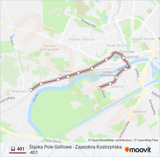 401 bus Line Map