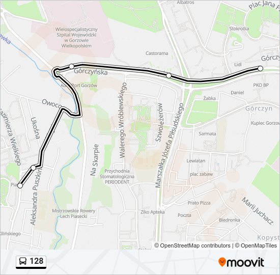 128 bus Line Map