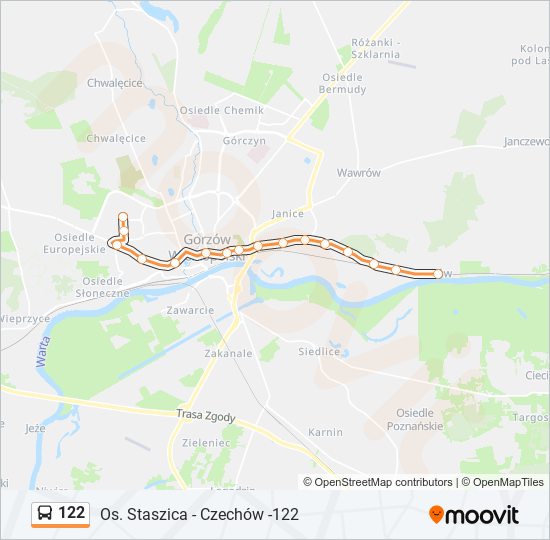 122 bus Line Map