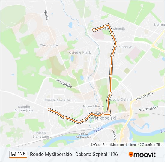 126 bus Line Map